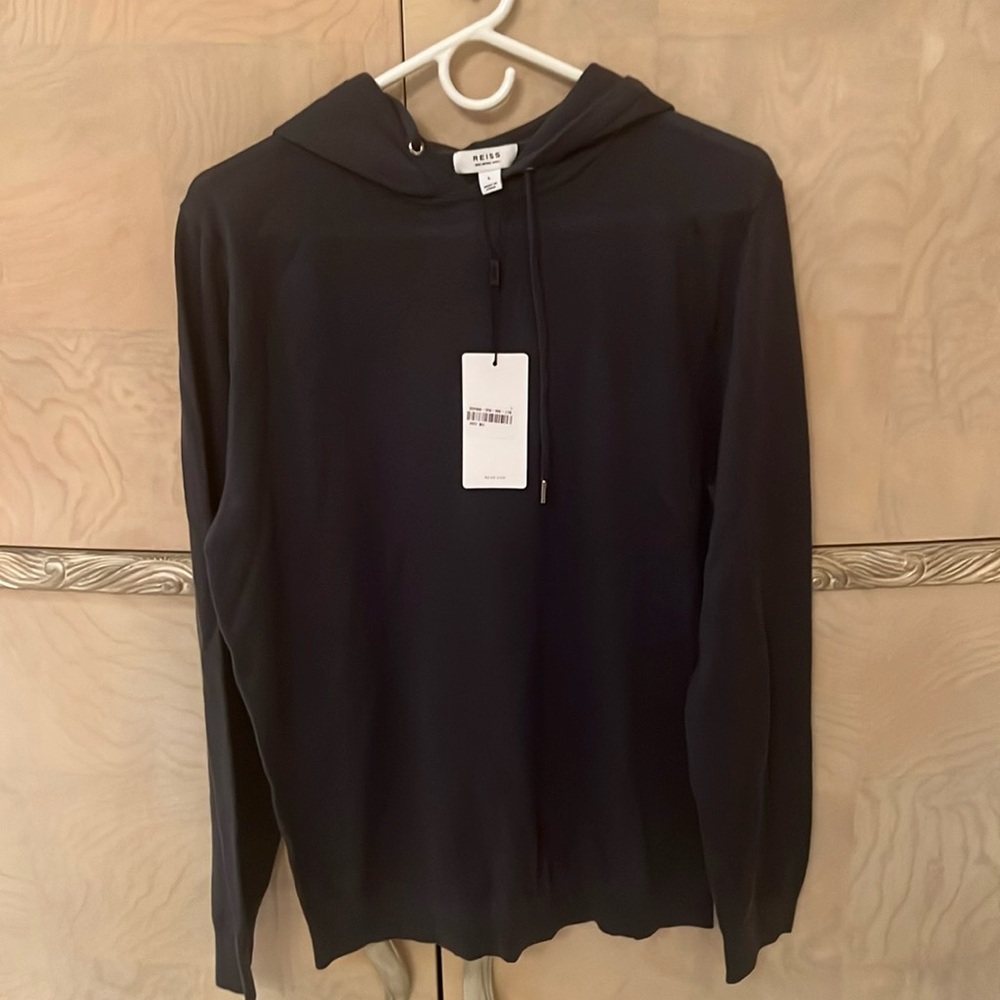 Reiss  denim blue sweater hoodie size l